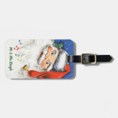 音楽とサンタすてきクロースのヴィンテージクリスマス ラゲッジタグ (正面横)