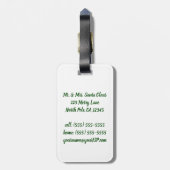 音楽とサンタすてきクロースのヴィンテージクリスマス ラゲッジタグ (裏面縦)