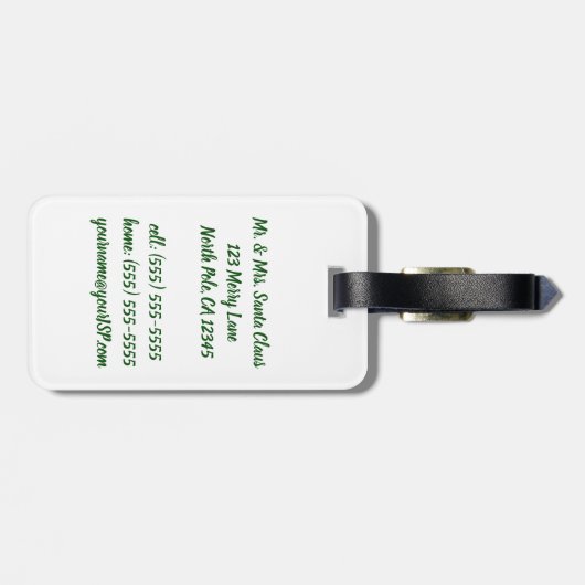 音楽とサンタすてきクロースのヴィンテージクリスマス ラゲッジタグ (裏面横)