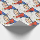 音楽とサンタすてきクロースのヴィンテージクリスマス ラッピングペーパー (角)