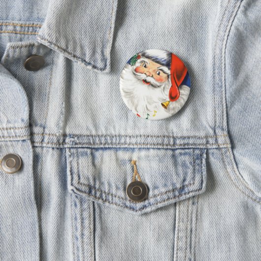 音楽とサンタすてきクロースのヴィンテージクリスマス 缶バッジ (インサイチュ)