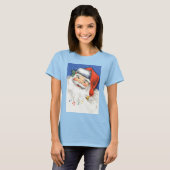 音楽とサンタすてきクロースのヴィンテージクリスマス Tシャツ (正面フル)