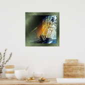 音楽とステンドグラスのキャンバス印刷 ポスター (キッチン)