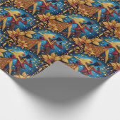 音楽とダンスの金ゴールドクリスマス ラッピングペーパー (角)