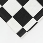 音楽とチェッカーボード白黒 フリースブランケット (角)