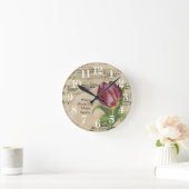 音楽とチューリップ ラウンド壁時計 (ホーム)