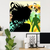 音楽とノート ポスター (ホームオフィス)