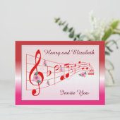 音楽とハイビスカスフラムス結婚式招待状 招待状 (スタンド正面)