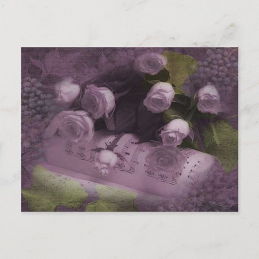 音楽とバラはがき ポストカード (正面)