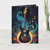音楽とバラエレキギター空白の カード (正面)