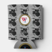 音楽とビール、ドラムインスパイア、サークルモノグラム 缶クーラー (裏面)