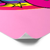 音楽とレインボーが楽しめるピンクギター ポスター (角)