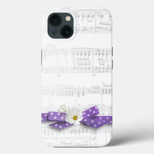 音楽と水玉模様リボン iPhone 13ケース