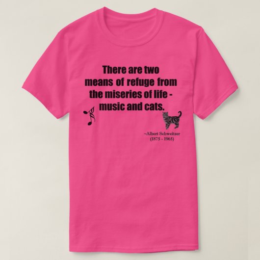 音楽と猫の引用 Tシャツ (デザイン正面)