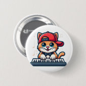 音楽と猫好きのための猫ピアノデザイン 缶バッジ (正面&裏面)