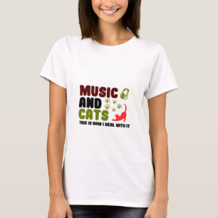 音楽と猫 Tシャツ