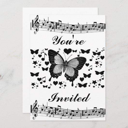 音楽と蝶_ 招待状 (正面/裏面)