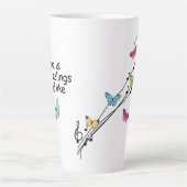 音楽と蝶、音楽は感覚 カフェラテマグ (正面)