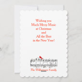 音楽と赤鳥のクリスマスカード シーズンカード (裏面)