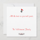 音楽と赤(鳥)ショウジョウコウカンチョウバードクリスマスカード シーズンカード (裏面)