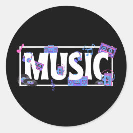 音楽と音楽の単語の物 ラウンドシール