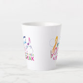 音楽と音楽話のノートを置く カフェラテマグ (正面)