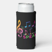 音楽と音楽話のノートを置く スリム缶クーラー (Seltzer正面)