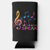 音楽と音楽話のノートを置く スリム缶クーラー (裏面)