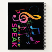 音楽と音楽話のノートを置く ノートブック (裏面)