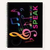 音楽と音楽話のノートを置く ノートブック (正面)