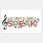 音楽と音楽話のノートを置く 長方形シール (正面)