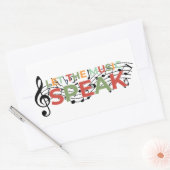 音楽と音楽話のノートを置く 長方形シール (封筒)