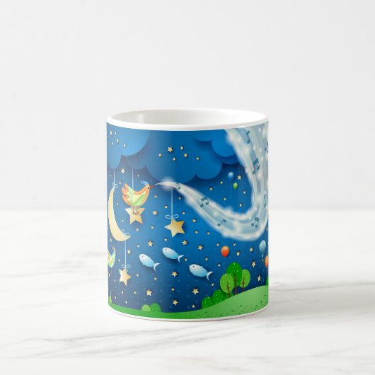 音楽と鳥と夜 コーヒーマグカップ (中央)