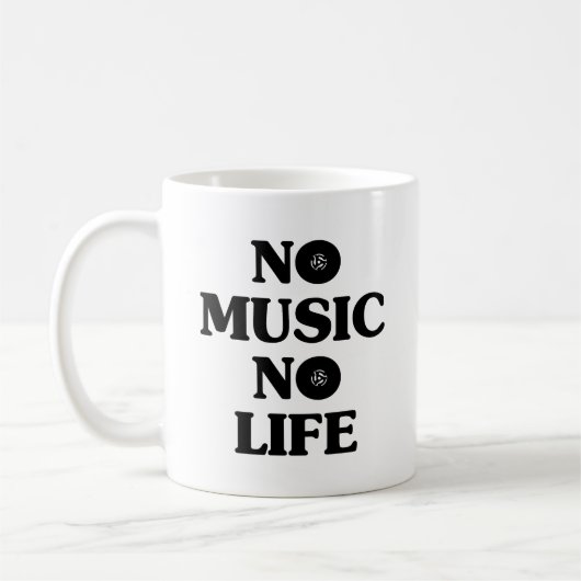 音楽なしでは生きられない コーヒーマグカップ (左)