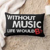 音楽なしで、生命は平らなb! ランバークッション (ブランケット)