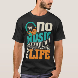 音楽なしヘッドフォンで生きないハートビートミュージカル Tシャツ