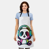 音楽にヘッドフォン聞でハッピーパンダ。 エプロン (着用した状態)