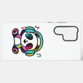 音楽にヘッドフォン聞でハッピーパンダ。 SAMSUNG GALAXYケース (裏面横)