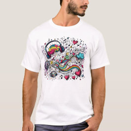 音楽に乗った私の脳 -ビートを感じて- Tシャツ