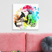 音楽に吠える犬 キャンバスプリント (インサイチュ (リビング))
