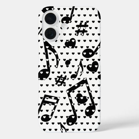 音楽に対する愛の白黒スタイル Case-Mate iPhoneケース (裏面)