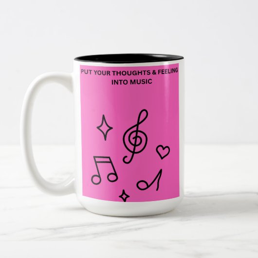 音楽に思いと気持ちを込めて ツートーンマグカップ (左)