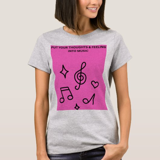音楽に思いと気持ちを込めて Tシャツ (正面)