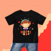 音楽のある小さな少年 ベビーTシャツ