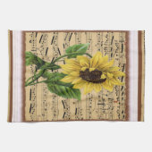 音楽のかわいらしいヒマワリ キッチンタオル (横)