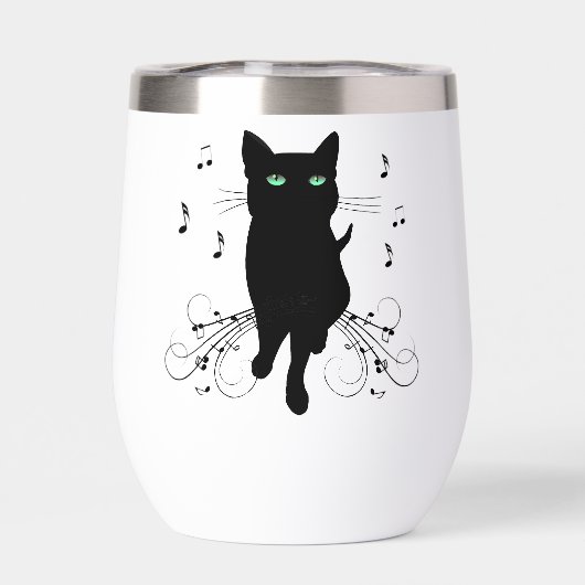 音楽のささやきに包まれた黒猫 (背面)