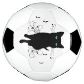 音楽のささやきに包まれた黒猫 サッカーボール (回転)