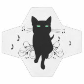音楽のささやきに包まれた黒猫 サッカーボール (フラット)