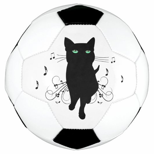 音楽のささやきに包まれた黒猫 サッカーボール (正面)
