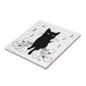 音楽のささやきに包まれた黒猫 タイル (側面)